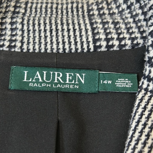 Lauren Ralph Lauren Women’s Houndstooth Heritage Print Blazer Jacket Sz 14w - Picture 9 of 14